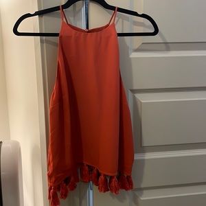 Strut & Bolt high neck tank with tassel detailed hem